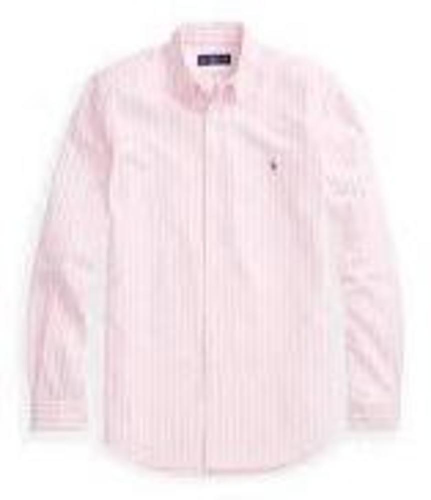Men's Polo Ralph Lauren Oxford pink and white striped